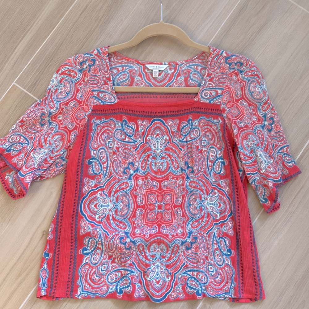LUCKY BRAND PAISLEY  BOHO TOP~MEDIUM - Picture 2 of 8